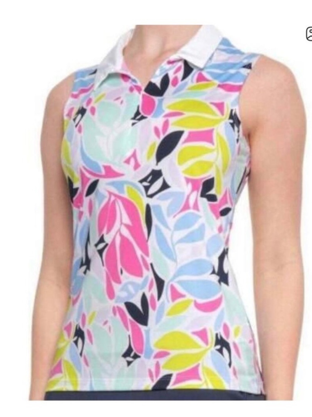 Tommy Bahama Multicolor Leaf Print Sleeveless Top
